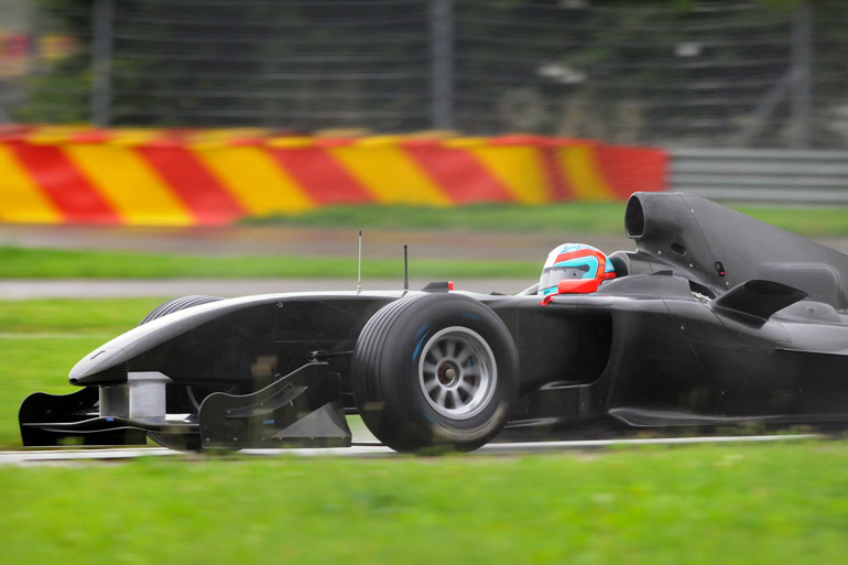 Andrea durante lo sviluppo della Ferrari per la serie A1 GP a Fiorano, foto di Mario Chiarappa