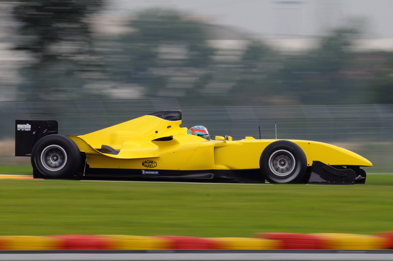 Andrea durante lo sviluppo della Ferrari per la serie A1 GP a Fiorano, foto di Mario Chiarappa