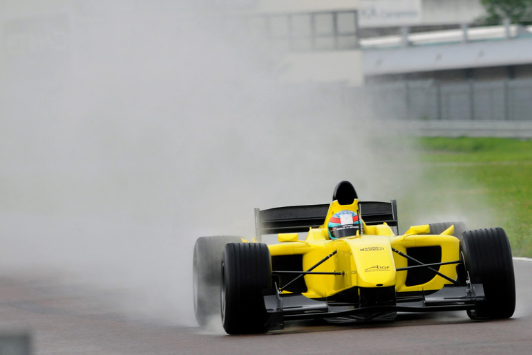 Andrea durante lo sviluppo della Ferrari per la serie A1 GP a Fiorano, foto di Mario Chiarappa