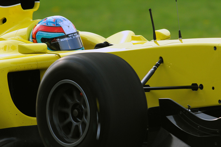 Andrea durante lo sviluppo della Ferrari per la serie A1 GP ad Imola, foto di Mario Chiarappa