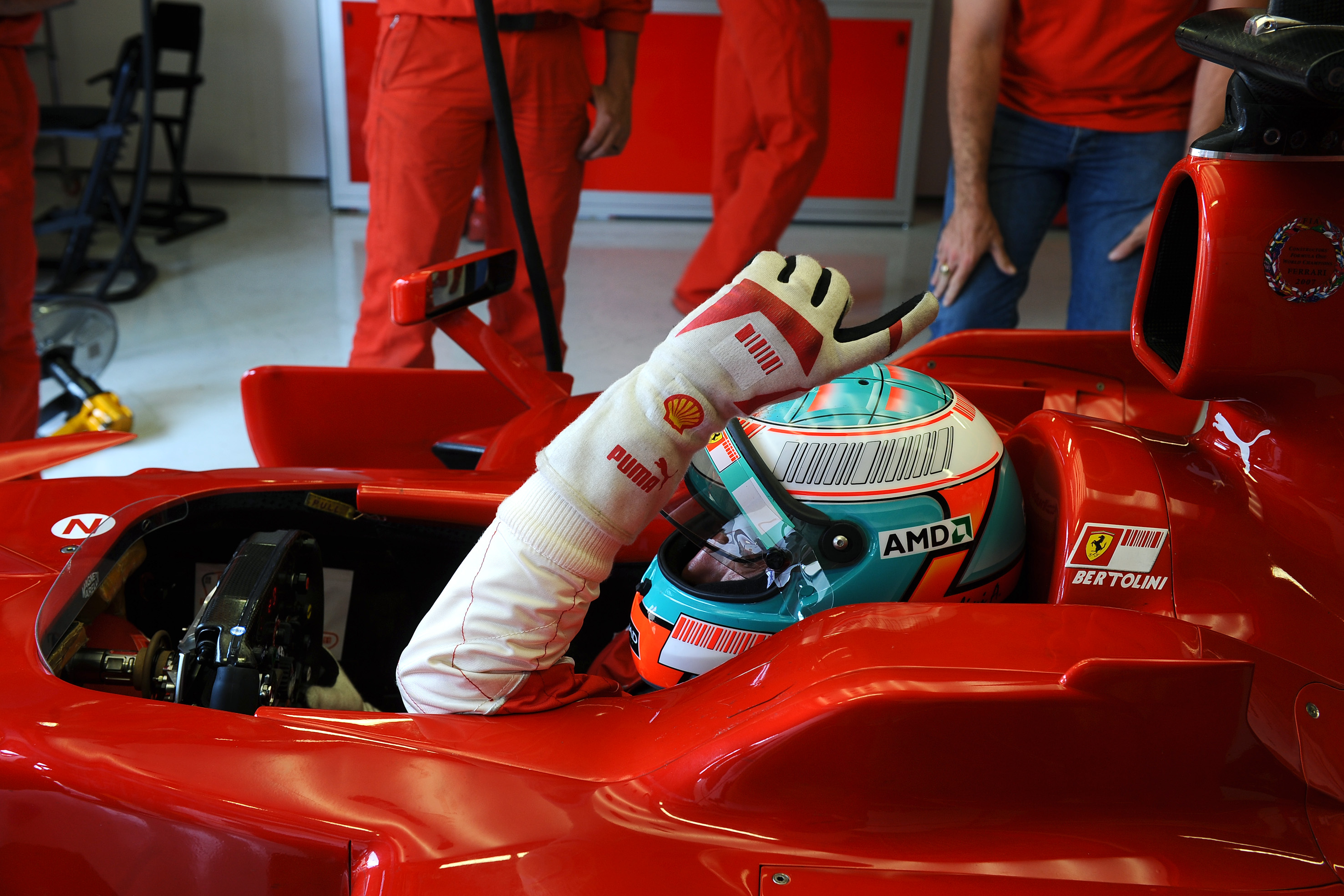 Andrea durante lo sviluppo della Ferrari F2008, foto di Mario Chiarappa